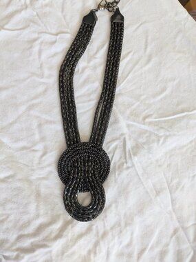 🌸 Express Charcoal Snake-chain Matinee Length Necklace